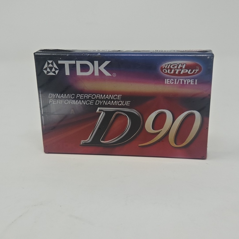 TDK D90 IEC I/Type I High Output 90 Minutes Audio Cassette Sealed